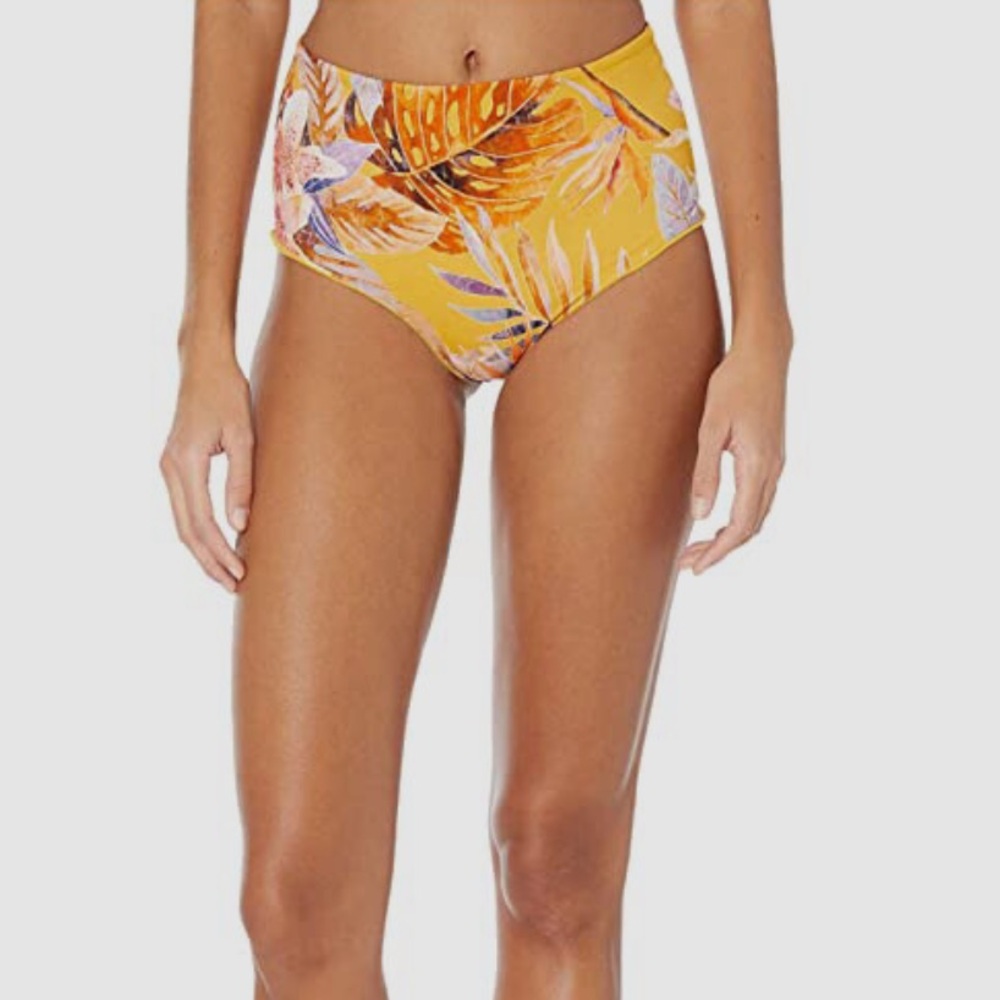 L*Space Yellow Floral Bikini Bottoms - Small